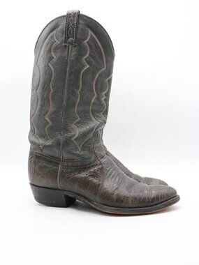 J. Chisholm 972 Boots Men's 9.5 D Green Grey Tenu Lizard Leather Cowboy Western